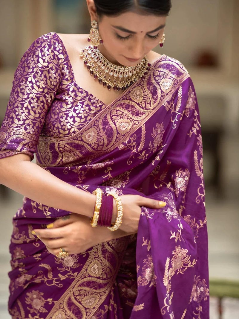 C J Enterprise Women's Banarasi Saree Pure Kanjivaram Silk Saree Soft Design Wear Pattu Sarees Latest Cotton With Blouse Piece for Wedding sadi new ladies 2026 - Image 2