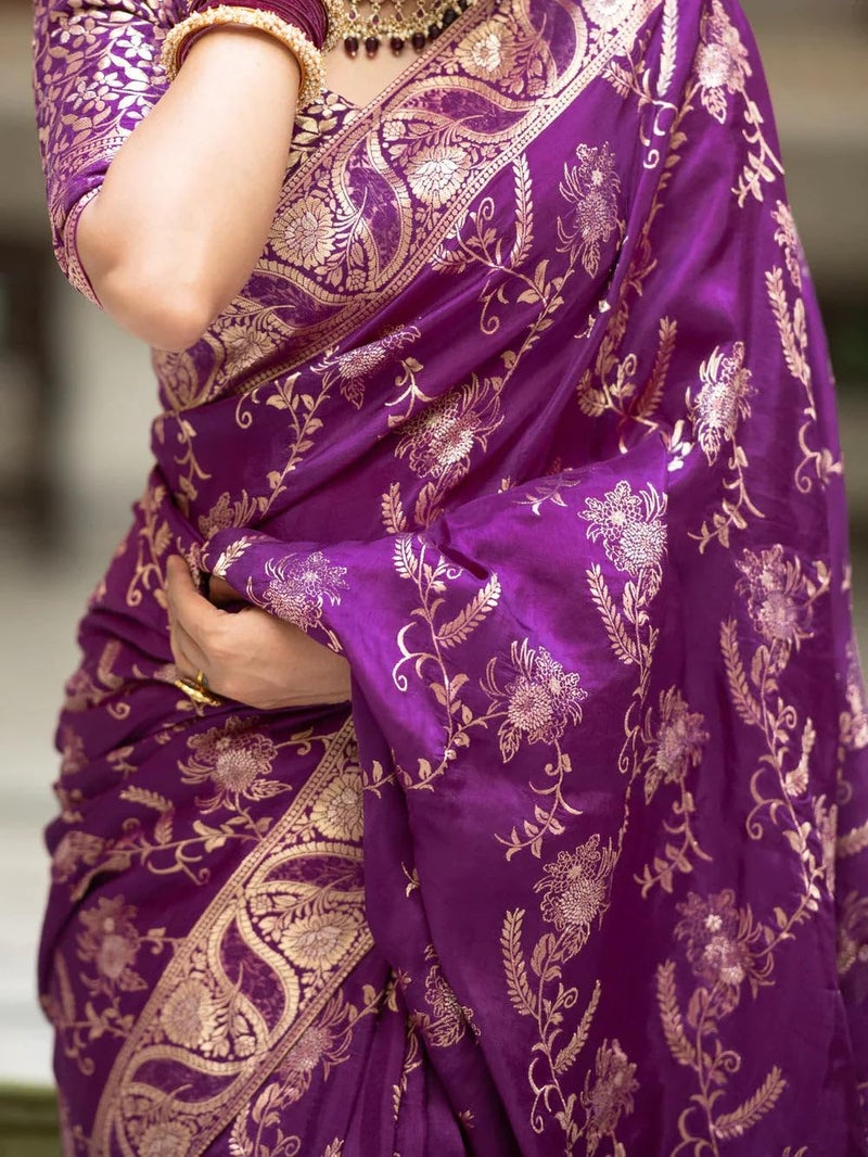 C J Enterprise Women's Banarasi Saree Pure Kanjivaram Silk Saree Soft Design Wear Pattu Sarees Latest Cotton With Blouse Piece for Wedding sadi new ladies 2026 - Image 4
