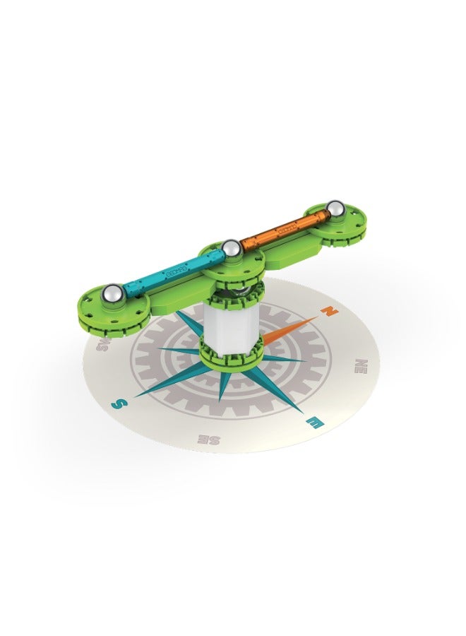 Geomag Mechanics Motion Re Compass 35, STEM & Educational Magnet Toys, Made in Switzerland, 100% Recycled Plastic, Open Ended Toys, Contruction Toys, 7Y+ - Image 1