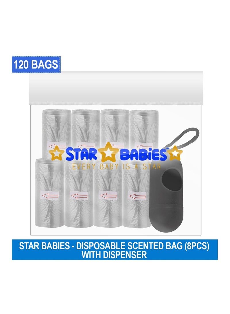 Star Babies Scented Bag Pack of 8 with Dispenser - Grey - Image 3