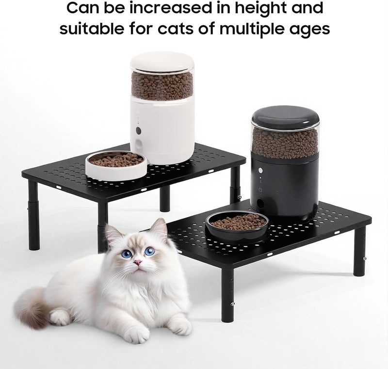 WSOWX ‌Adjustable Automatic Cat Feeder Stand - Non-Slip Elevated Holder for Cats/Puppies, Fits Most Automatic Feeders & Water Dispensers, Black(Holder ONLY) - Image 3
