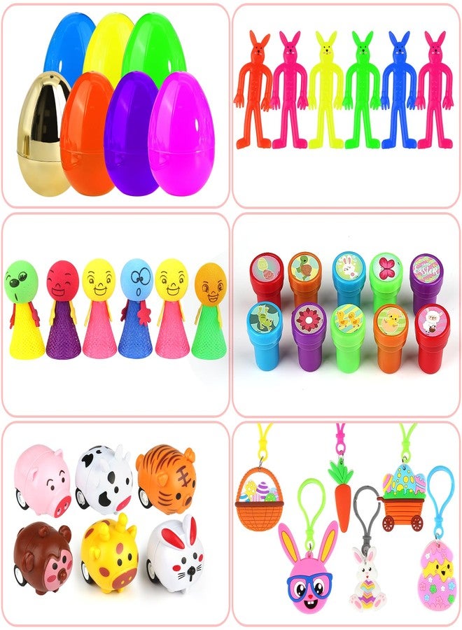 LEASEN 100 Pcs Prefilled Easter Eggs Filled with Toys Inside for Kids, Easter Egg Hunt, Basket Stuffers Fillers, Filled with Toys Party Favors for Boys Girls, Classroom Prize Supplies - Image 3