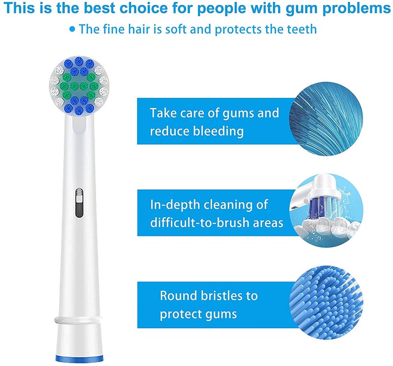Inralimot Electric Toothbrush Replacement Heads Compatible with Oral-B for Gum Health Improvement.1 Pack Dupont Bristles Replacement Toothbrush Heads(4PCS) - Image 4
