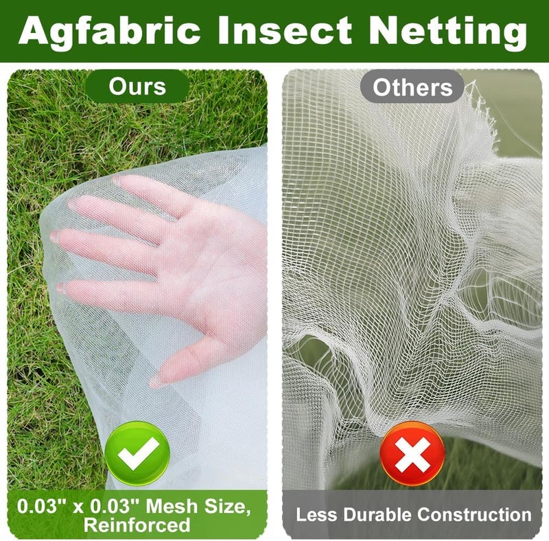 Agfabric Garden Netting 9.8X 49.2 FT Insect Pest Barrier Bird Netting for Garden Protection,Row Cover Mesh Netting for Vegetables Fruit Trees and Plants,White - Image 4