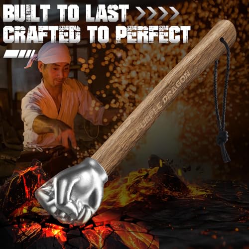 Purple Dragon Fist Hammer Tool - 2 Lbs Iron Fist-Shaped Hammer with Wooden Handle, Multi-Purpose Tool for DIY Crafting, Outdoor Camping, Home/Office Decor, Gifts for Men - Image 4