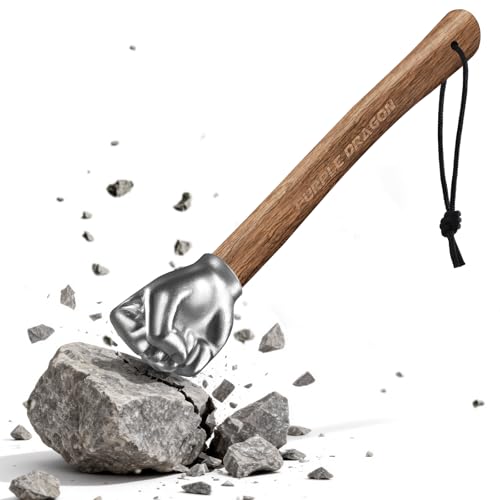 Purple Dragon Fist Hammer Tool - 2 Lbs Iron Fist-Shaped Hammer with Wooden Handle, Multi-Purpose Tool for DIY Crafting, Outdoor Camping, Home/Office Decor, Gifts for Men - Image 1