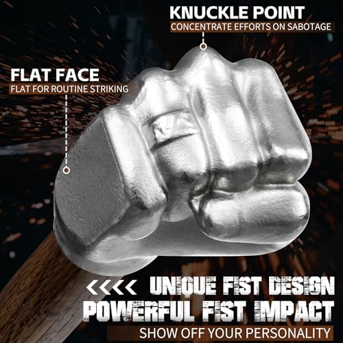 Purple Dragon Fist Hammer Tool - 2 Lbs Iron Fist-Shaped Hammer with Wooden Handle, Multi-Purpose Tool for DIY Crafting, Outdoor Camping, Home/Office Decor, Gifts for Men - Image 2