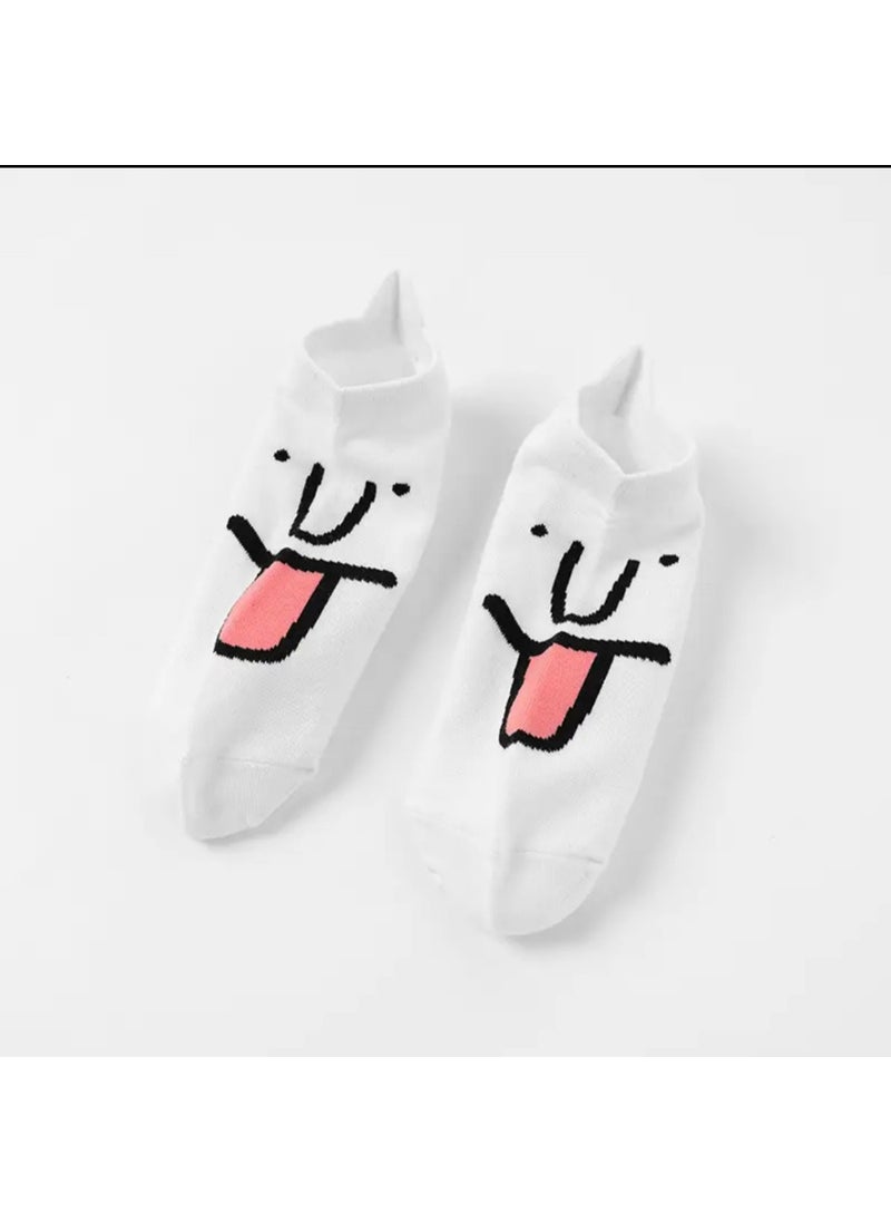 My Sock World 5” Cheerful Cotton Booties Socks Set with Double Face Expressions