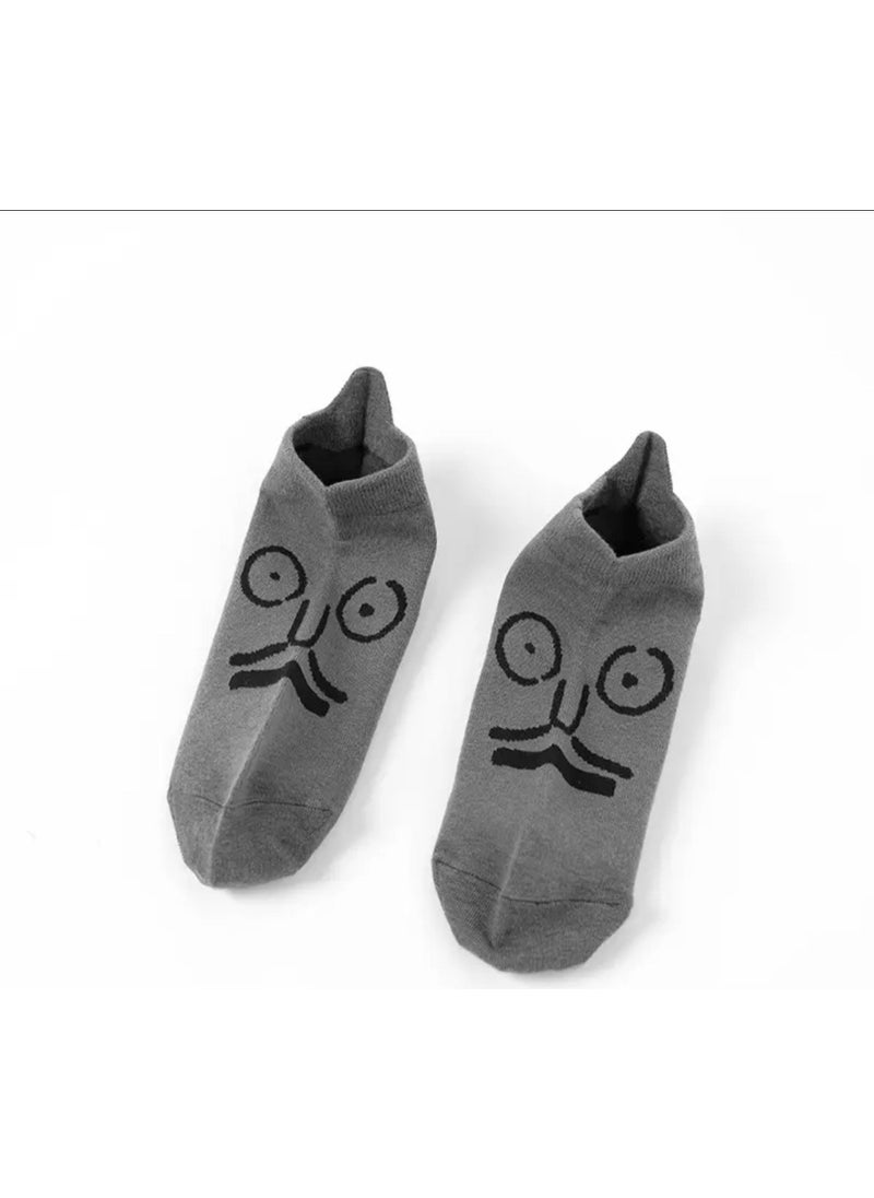 My Sock World 5” Cheerful Cotton Booties Socks Set with Double Face Expressions
