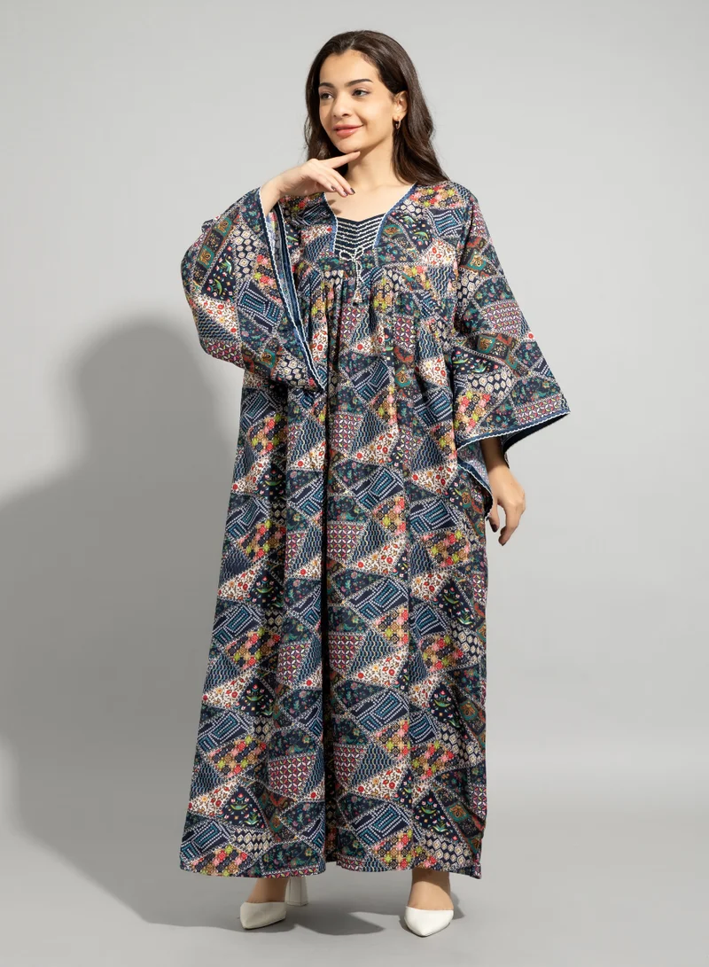 IKKXA Abstract Geometric Maxi IN011 Blue