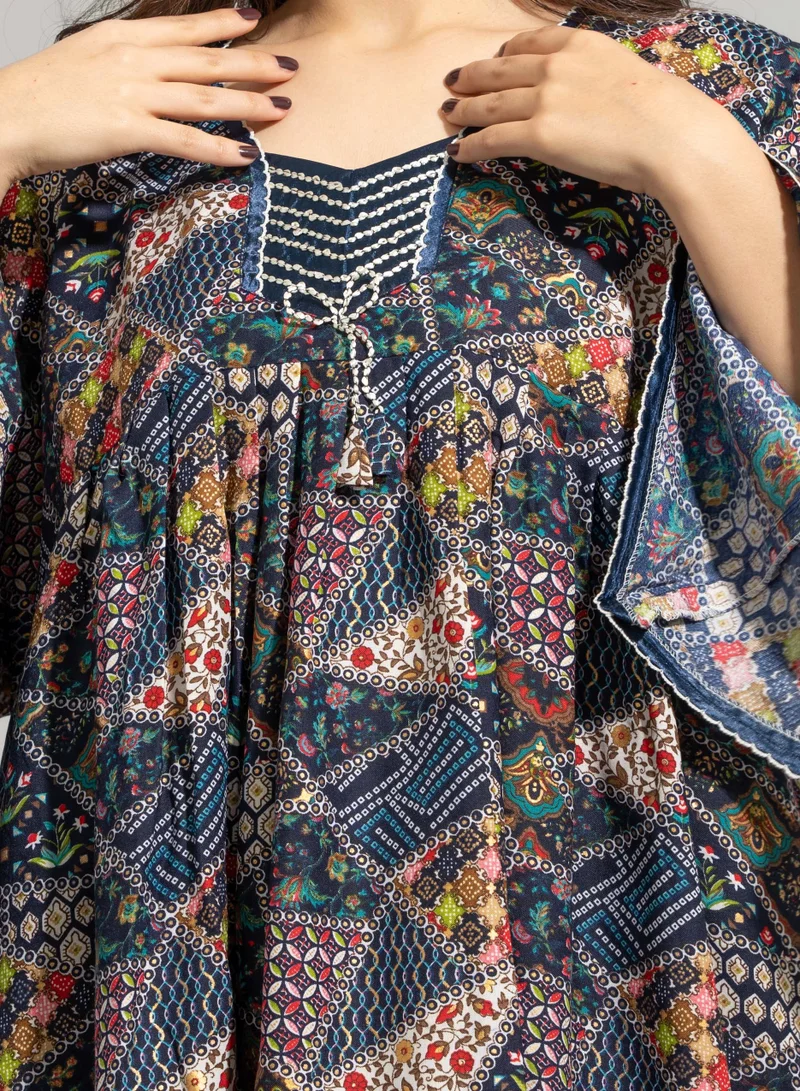 IKKXA Abstract Geometric Maxi IN011 Blue