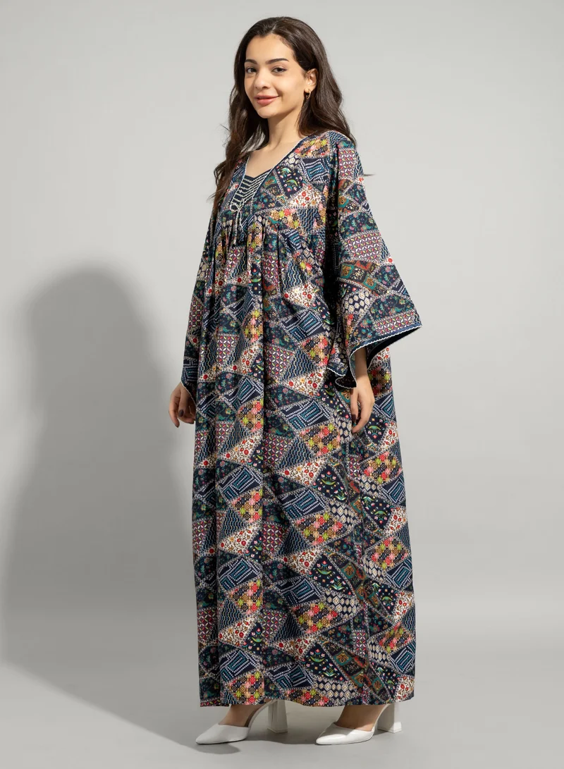 IKKXA Abstract Geometric Maxi IN011 Blue