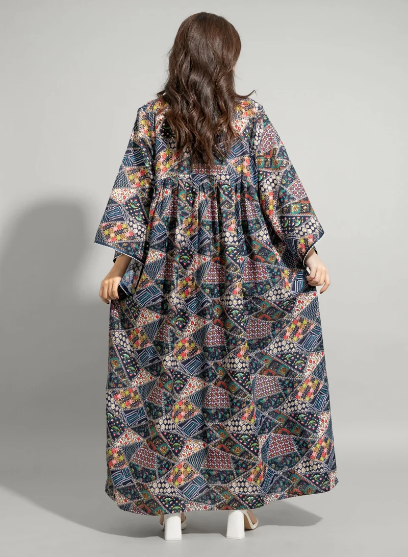 IKKXA Abstract Geometric Maxi IN011 Blue