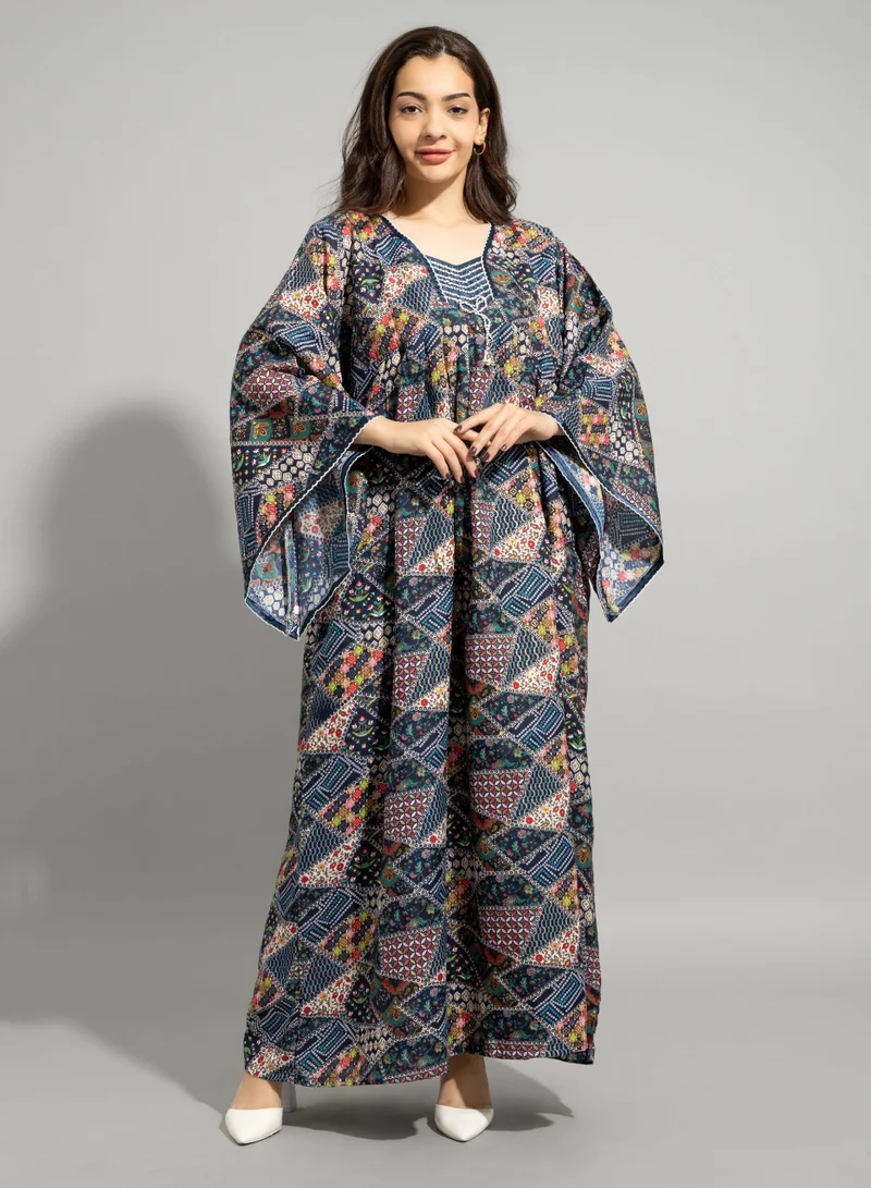 IKKXA Abstract Geometric Maxi IN011 Blue