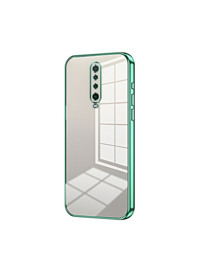 HuHa Case Cover For Xiaomi Redmi K30 / K30 5G Transparent Plating Fine Hole Phone Case Green 