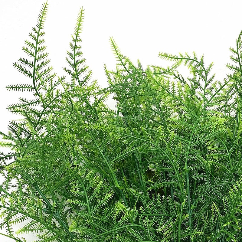 LOVENIMEN Artificial Plants, Plastic Grass Fern Shrubs Leaves Fake Bushes Outdoor Indoor Greenery Home Garden Décor UV Resistant Planting Filler Table Centerpieces Arrangements DIY Decoration 8 Pack - Image 3