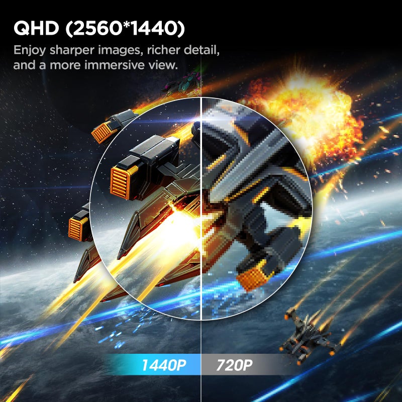 KOORUI 27 Inch Curved Gaming Monitor QHD (2560 x 1440) 180Hz, 1ms 1500R Display, Adaptive Sync, 90% DCI-P3, HDMI 2.0 & DisplayPort 1.4, VESA, Tilt, Eye Care, 27E6QCA - Image 2