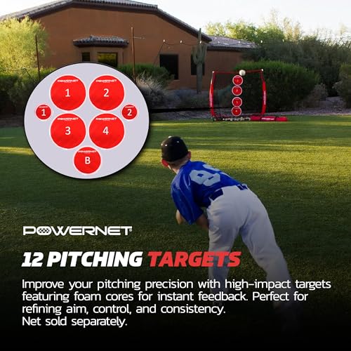 PowerNet Pitch Perfect Targets, Softball & Baseball Throwing Trainer for Baseball Net, Outdoor Training Equipment to Increase Pitching & Throwing Accuracy, Pitching Targets Only - Image 5