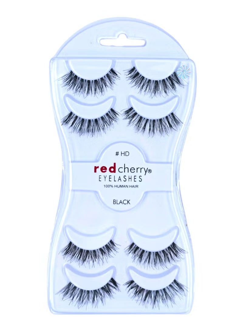 رموش ريد شيري من شعر بشري أسود 4 في 1 # HD