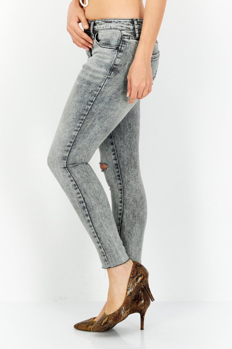 Jessica Simpson Women Skinny Fit Washed Stretchable Denim Jeans, Grey - Image 3