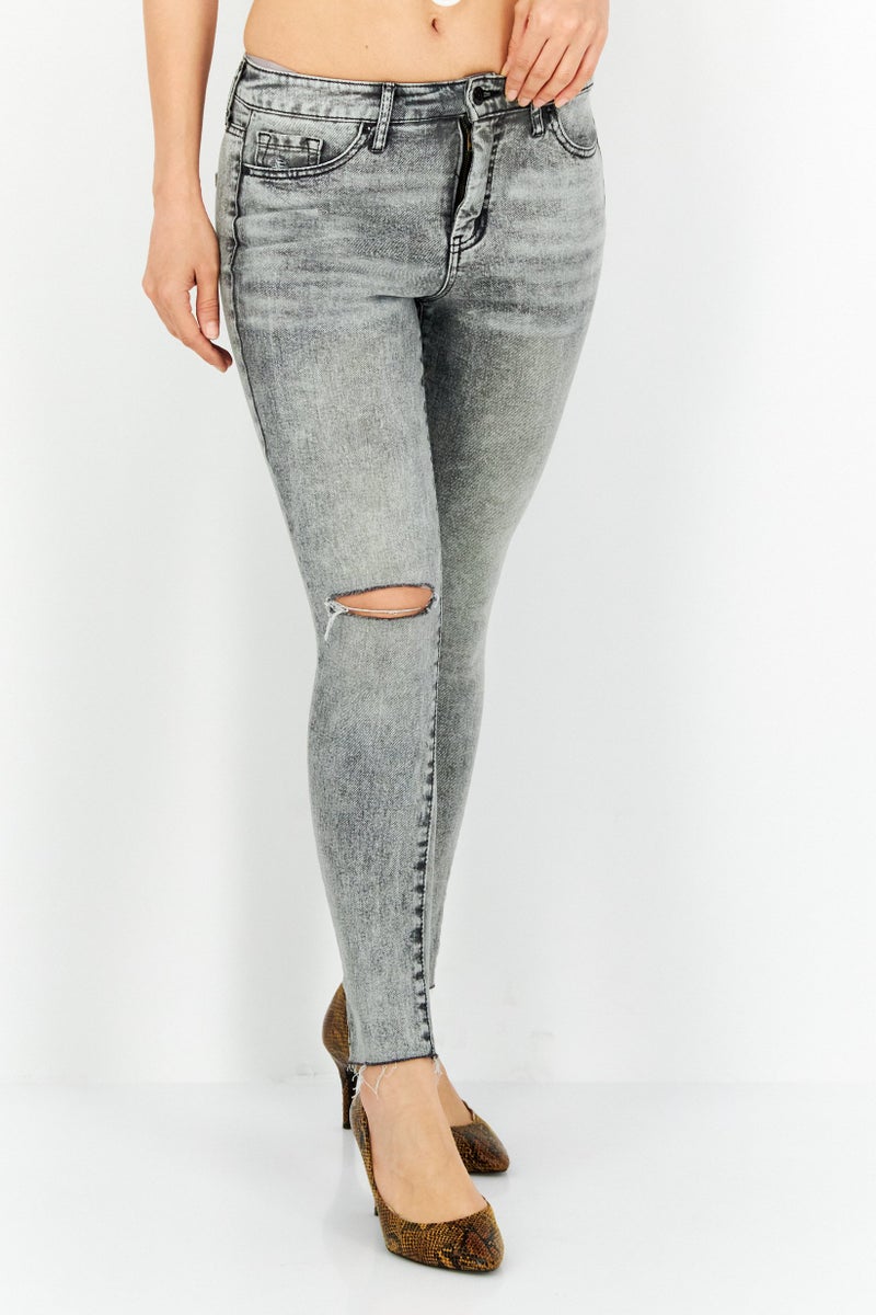 Jessica Simpson Women Skinny Fit Washed Stretchable Denim Jeans, Grey - Image 1