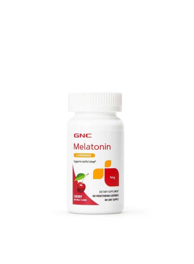 GNC Melatonin Lozenges 1mg | Promotes Sleep | Cherry - 60 Vegetarian Lozenges - Image 1