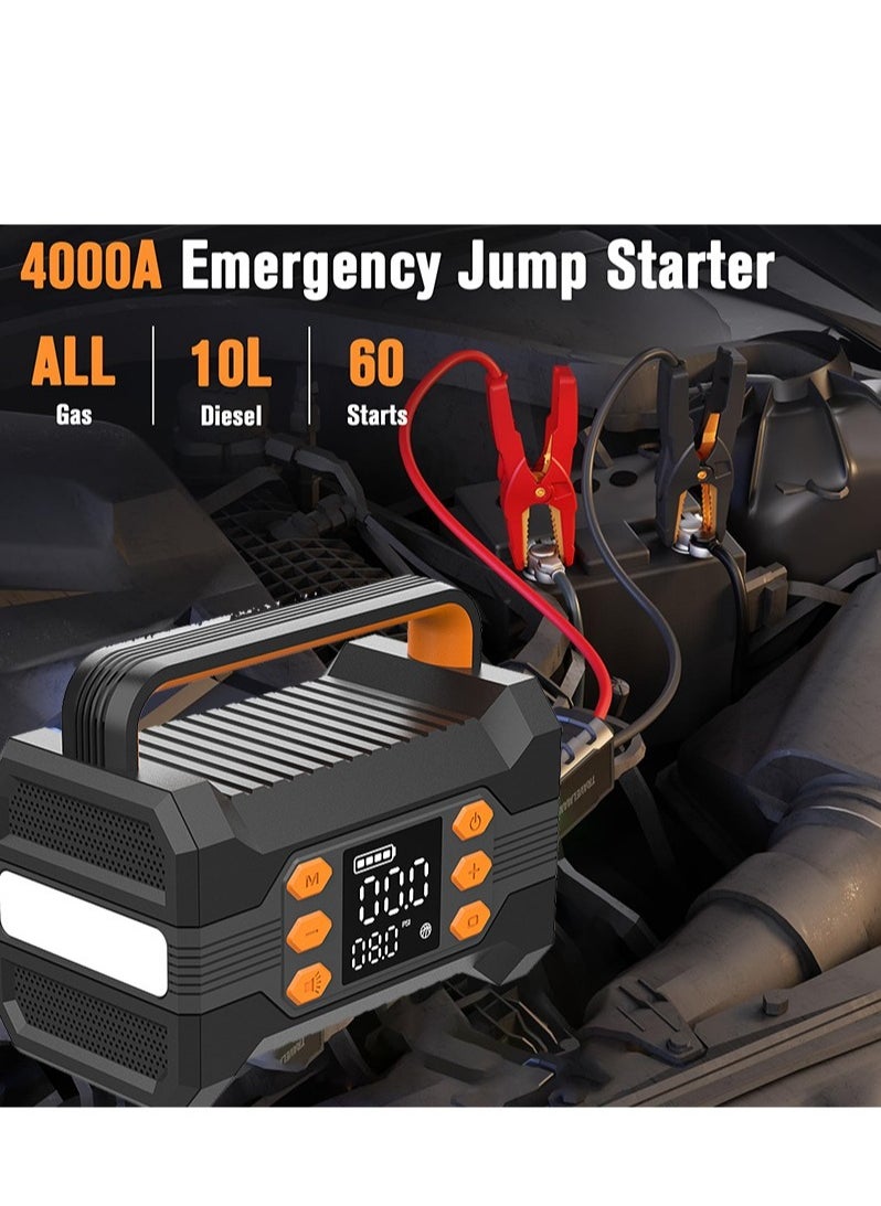 GULFLINK 4000A 150PSI Portable Battery Starter 12V Car Battery Booster Pack Car Emergency Jump Start With Air Compressor  - Image 4