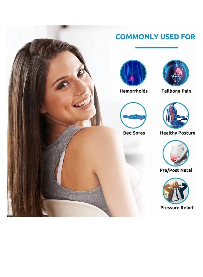 Memory Foam Seat Cushion, Massage Seat Cushion, Anti Hemorrhoids Cushion, Hip Push Up, Yoga Orthopedic, Comfort Foam Tailbone Pillow, Car Office Chair Seat Cushion Pad (BLACK) - Image 2
