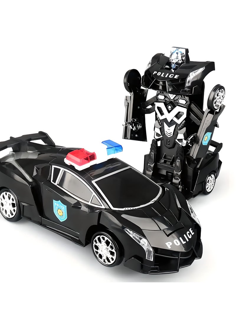 LIXADA Transforming Police Car, with Sound and Light Effects, a Transforming Robot Toy Car is almost every for Man's dream, the best birthday gift, holiday gift, party gift. Batteries not included, Gift for Kids Age 3+  - Image 1
