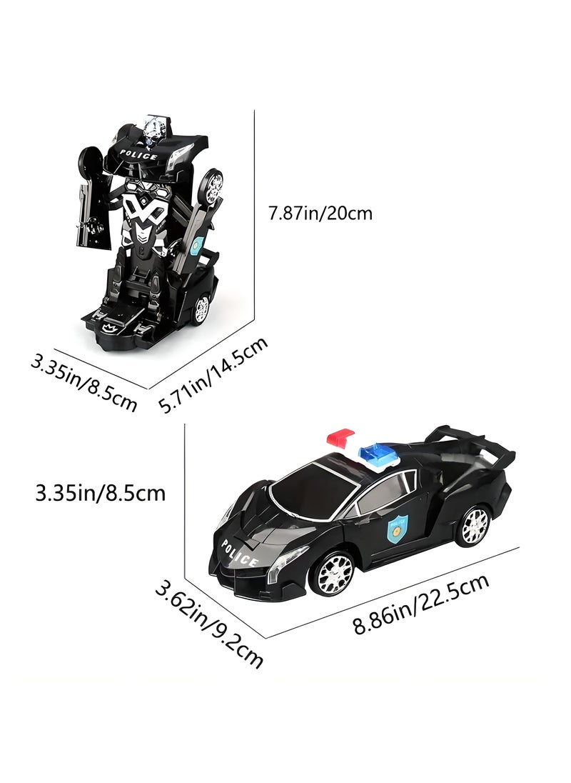LIXADA Transforming Police Car, with Sound and Light Effects, a Transforming Robot Toy Car is almost every for Man's dream, the best birthday gift, holiday gift, party gift. Batteries not included, Gift for Kids Age 3+  - Image 2