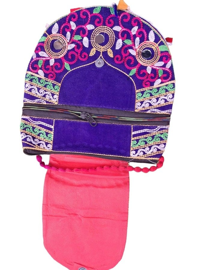 brown leaf Traditional Jaipuri Handmade Embroidery Sling Bags Pouches Annivesary Wedding Party Favor Return Gifts (Pack of 8) - Image 3