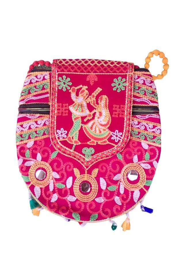 brown leaf Traditional Jaipuri Handmade Embroidery Sling Bags Pouches Annivesary Wedding Party Favor Return Gifts (Pack of 8) - Image 2