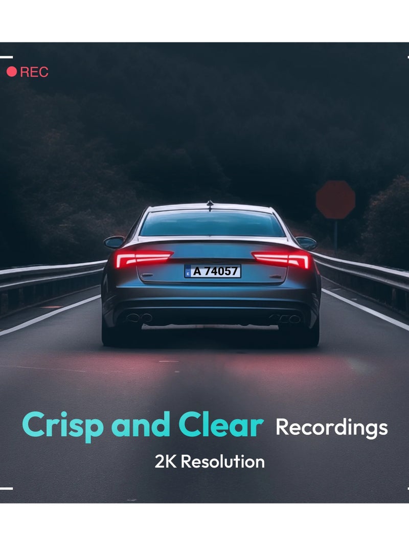 Botslab Botslab HK30 Pro 3MP Dash Cam 2K HD Video Car Cam DVR Recorder Parking 140°Wide Viewing Angle On-Dash Video Car Camera Connect To Cellphone Via 2.4GHz Wifi - Image 2