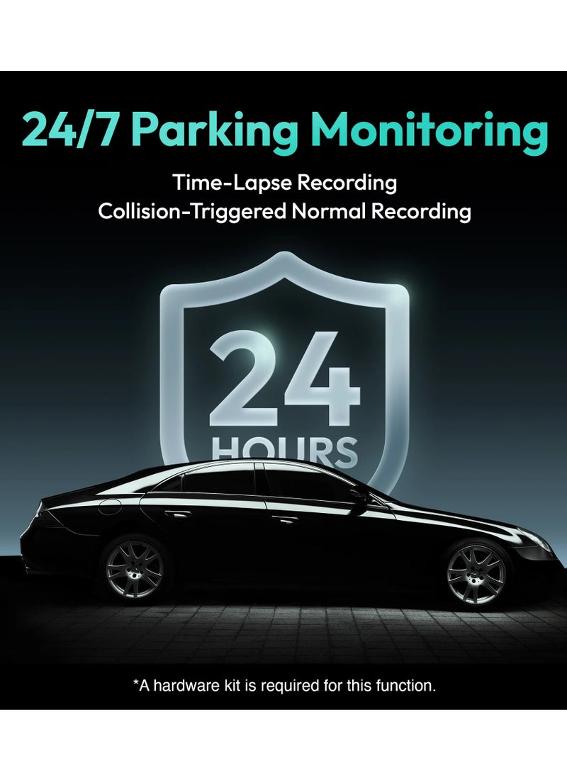 Botslab Botslab HK30 Pro 3MP Dash Cam 2K HD Video Car Cam DVR Recorder Parking 140°Wide Viewing Angle On-Dash Video Car Camera Connect To Cellphone Via 2.4GHz Wifi - Image 5