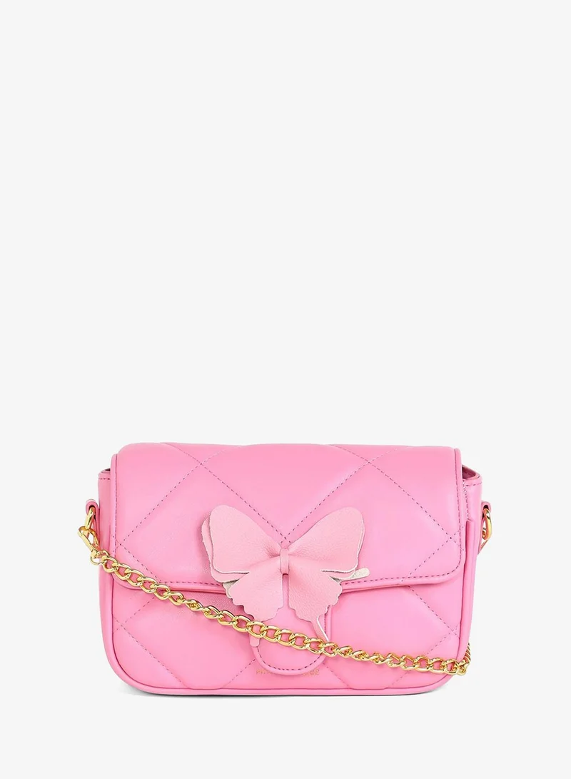 Haute Sauce  The Quilted Butterfly Shoulder Bag - Barbie Pink for Women | Best Price UAE