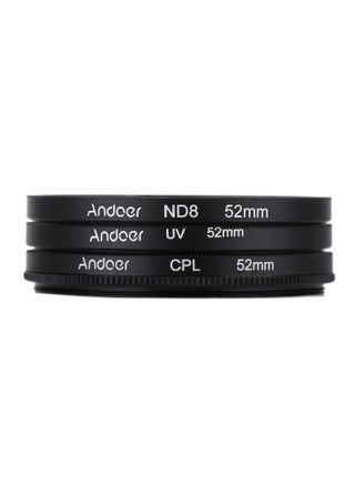 Andoer 52mm UV+CPL+ND8 Circular Filter Kit, Circular Polarizer Filter ND8 Neutral Density Filter with Bag, for Nikon Canon Pentax Sony DSLR Camera - pzsku/Z5F1D95937F1B2B24BF15Z/45/_/1729138877/028fb646-c049-4ff8-b2d1-ae24ac64a304
