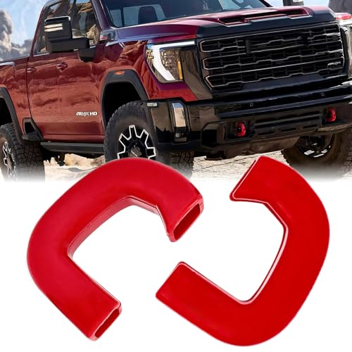 Yinnianets Front Tow Hook Cover Compatible with 2019-2024 GMC Sierra 1500, Customized Tow Hook Cover Fits for 2019-2024 GMC Sierra 1500 Accessories (RED) - Image 1