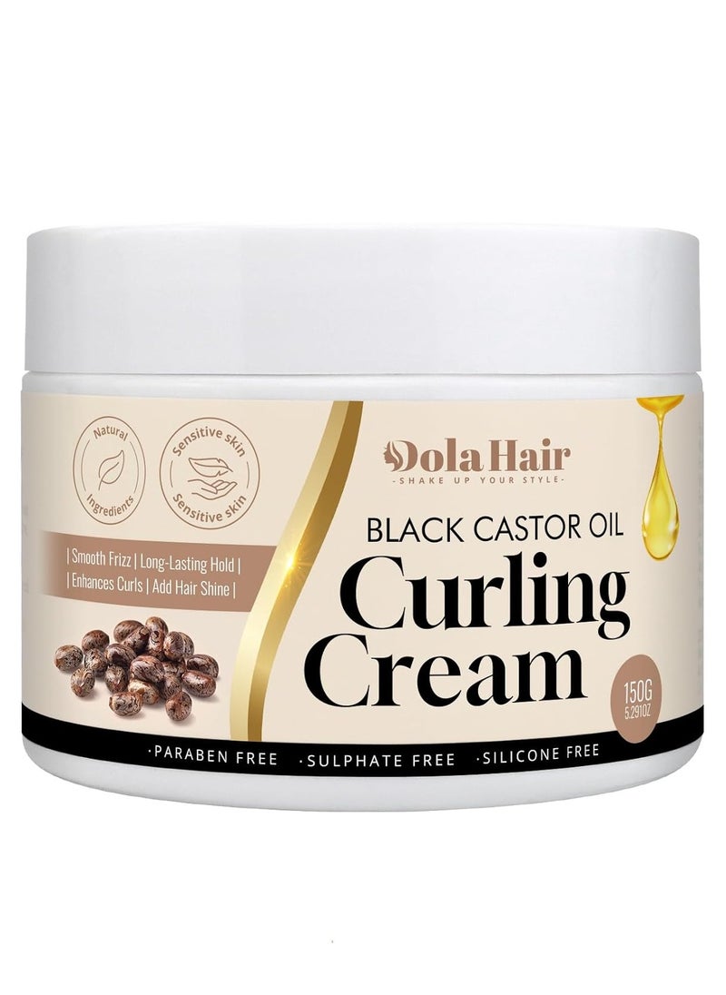 Dolahair Castor Oil Curling Cream for Curly Hair Wavy Hair Curl Defining Cream Curly Hair Products for Women Hair Cream for Curly Hair Bounce Curl Enhancer Styling Procucts  - Image 1