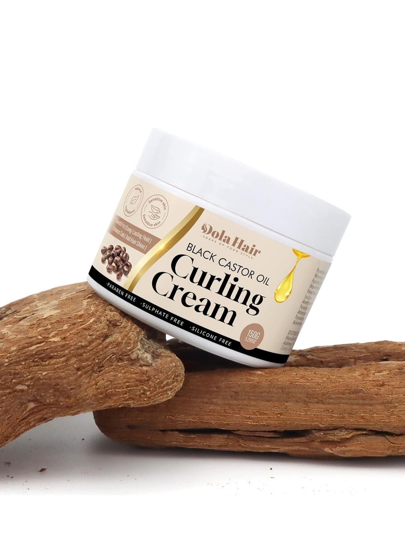 Dolahair Castor Oil Curling Cream for Curly Hair Wavy Hair Curl Defining Cream Curly Hair Products for Women Hair Cream for Curly Hair Bounce Curl Enhancer Styling Procucts  - Image 3