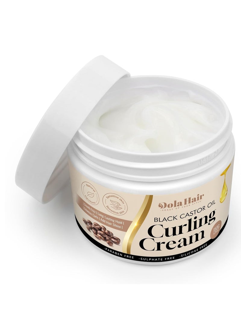 Dolahair Castor Oil Curling Cream for Curly Hair Wavy Hair Curl Defining Cream Curly Hair Products for Women Hair Cream for Curly Hair Bounce Curl Enhancer Styling Procucts  - Image 2