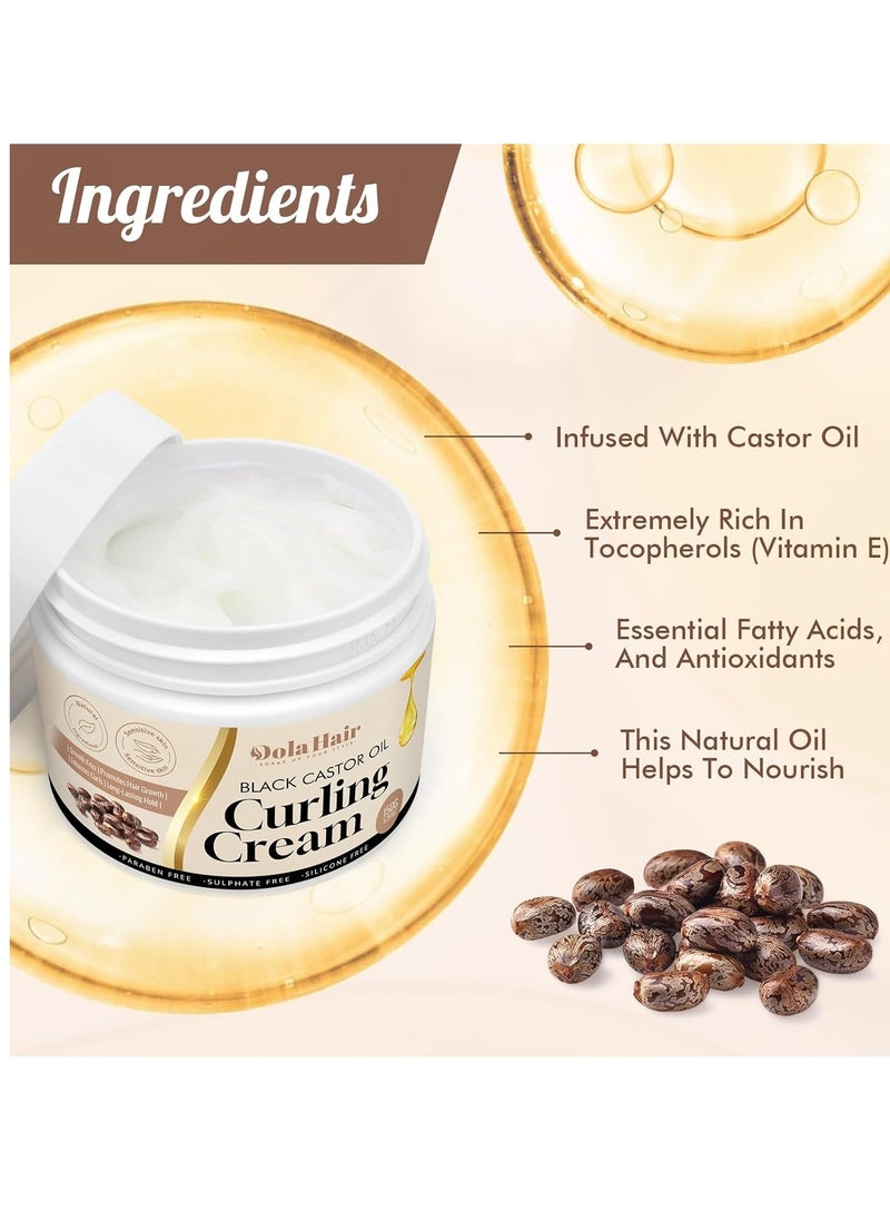 Dolahair Castor Oil Curling Cream for Curly Hair Wavy Hair Curl Defining Cream Curly Hair Products for Women Hair Cream for Curly Hair Bounce Curl Enhancer Styling Procucts  - Image 4