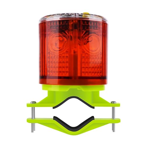 Aolyty Solar Strobe Warning Light IP54 Waterproof LED Flashing Safety Light Bright Warning Lamp Outdoor with Switch for Construction Traffic Dock Marine Beacon Road Signs (Red) - Image 1