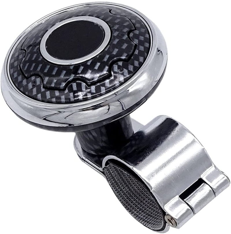 Ostin Universal Steering Wheel Ball Handle Knob Booster Power Spinner Auxiliary Handle Control for Car, Automotive Interior, Riloer Car Steering Wheel... (BL- Chex) - Image 1