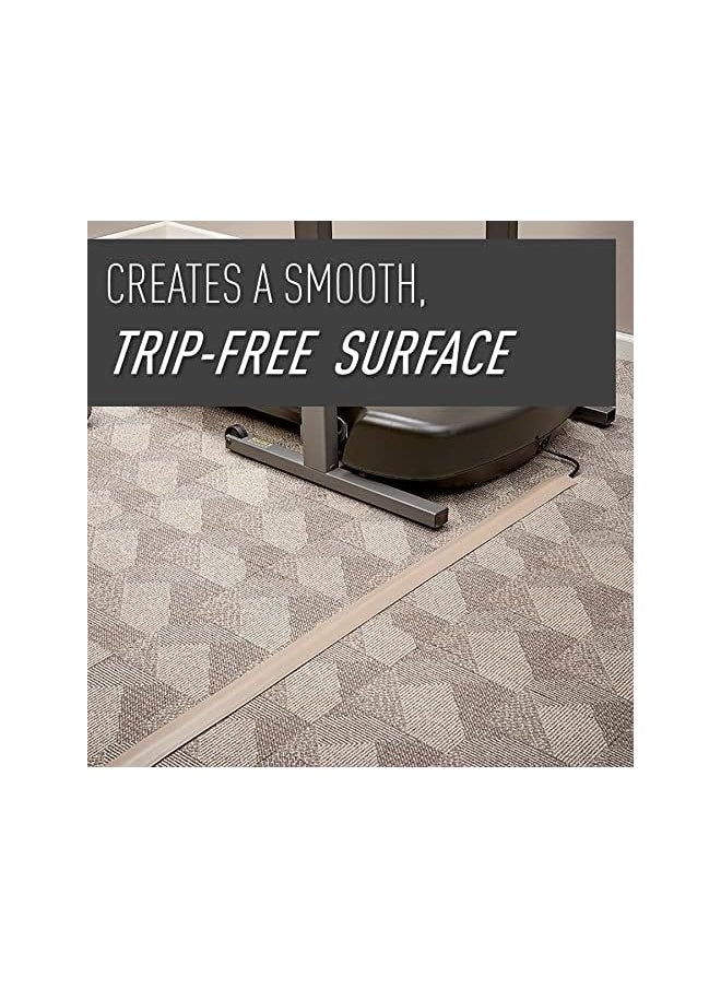 PROMASS - - Wiremold Floor Cord Management Kit, Corduct, Protector, Wire Organizer and Hider, Rubber Cable Cover Concealer, Ivory, 15 Feet, CDI-15 - Image 1