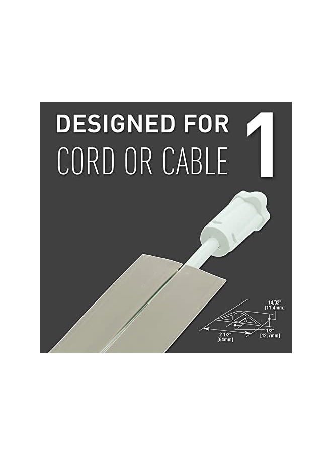 PROMASS - - Wiremold Floor Cord Management Kit, Corduct, Protector, Wire Organizer and Hider, Rubber Cable Cover Concealer, Ivory, 15 Feet, CDI-15 - Image 1