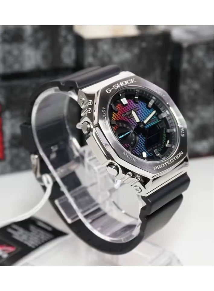 Shock Casio G Shock Watch For Men Rainbow Brick Wall GM-2100RW-1A Analog-Digital Octagonal Wrist Watch - Image 4