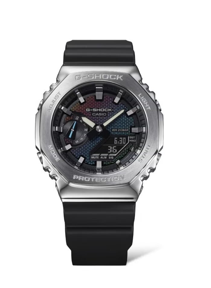 Shock Casio G Shock Watch For Men Rainbow Brick Wall GM-2100RW-1A Analog-Digital Octagonal Wrist Watch - Image 5
