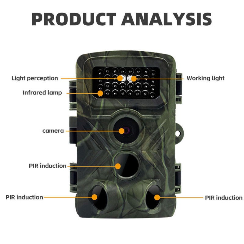 Surveillance Camera: 36MP High Resolution 1080P Sharp Video 120° Wide Angle Coverage - 0.3-0.6s Fast Trigger Speed 20m Night Vision for Wildlife Observation Home Security Outdoor Environment - Image 4