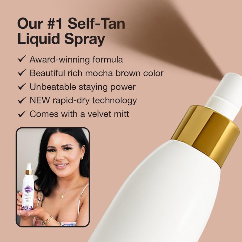 Fake Bake Flawless Self-Tanning Liquid Streak-Free, Long-Lasting Natural Glow For All Skin Tones - Sunless Tanner Includes Professional Mitt For Easy Application, Black Coconut Scent - 6 oz - Image 2