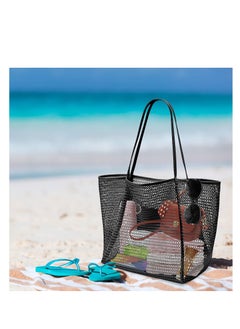 SYOSI Tote Bag Large Summer Beach Bag, Mesh Tote Bag for Ladies and Girls, Shopping Bag Reusable, Large Casual Shoulder Bag with Zipper Inner Pocket for Travel Daily Pool Gym Picnic, Lightweight Grocery Bag  - Image 2